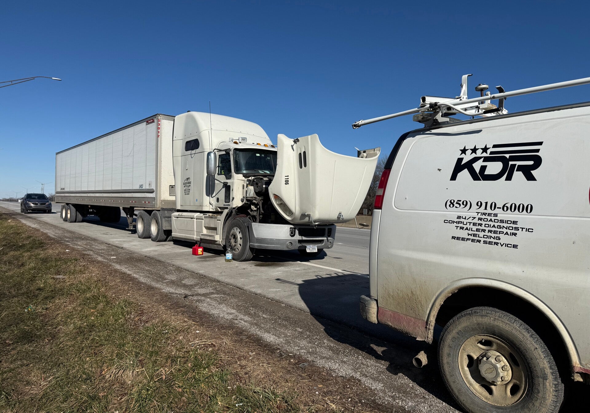 Commercial semi-truck tire and wheel-end repair by Kentucky Diesel Repair in Walton KY